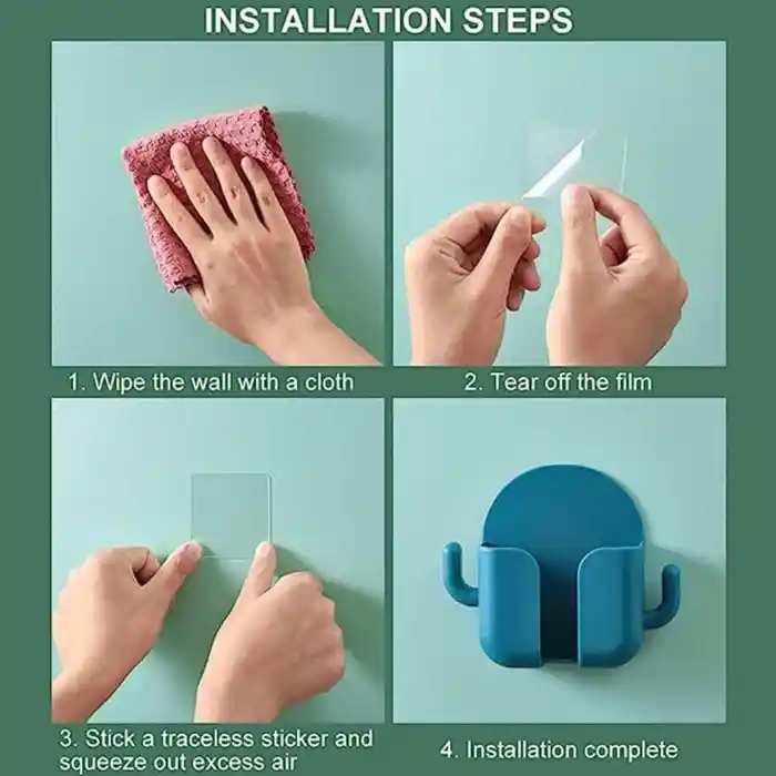 Multifunctional Wall Charger Storage Box Wall Mounted Organiser No Punch Shelf Bathroom Mobile Phone Wall